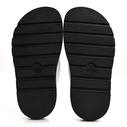 Louis Vuitton Calfskin Logo Studded Pillow Flat Thong Sandals 35 White 6 of 11