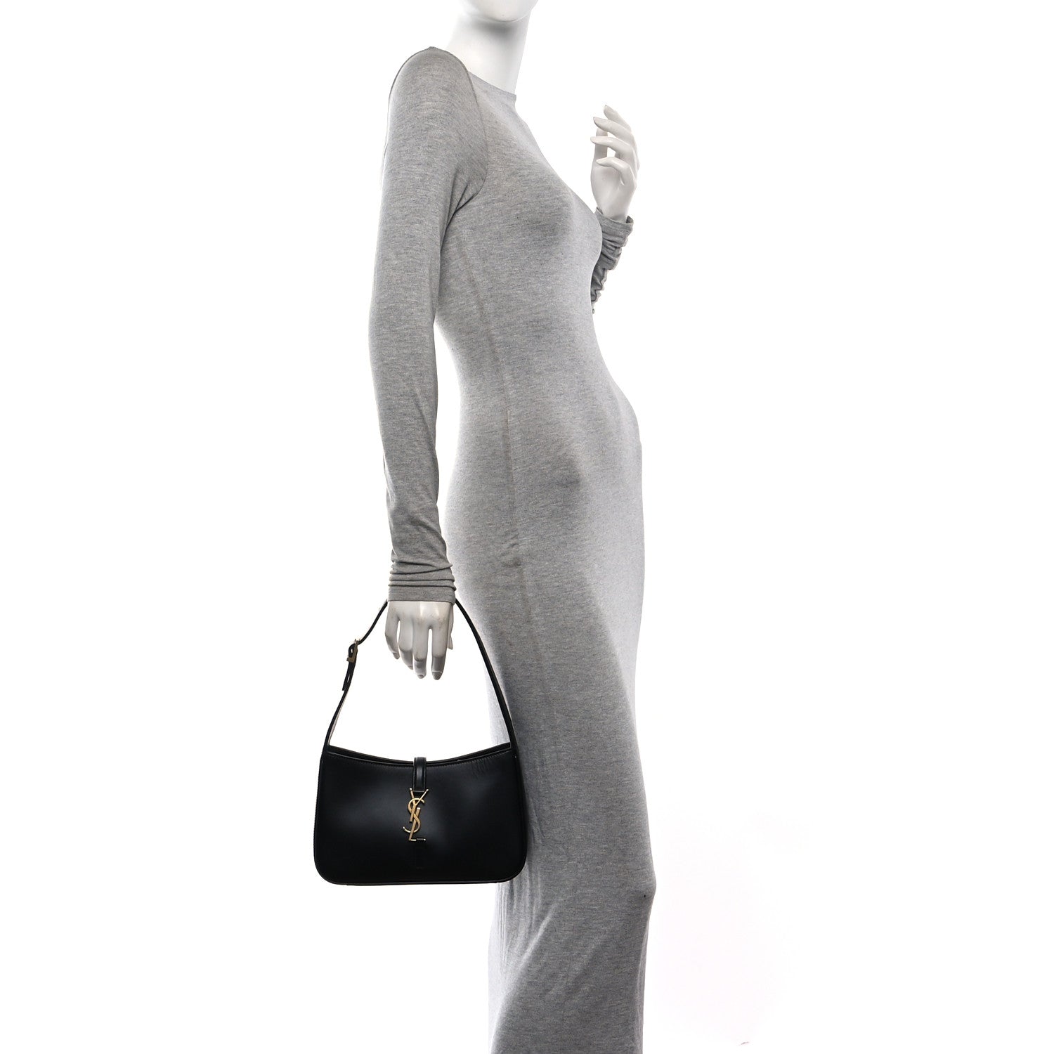 Saint Laurent Smooth Calfskin Le 5 A 7 Hobo Black 2 of 10
