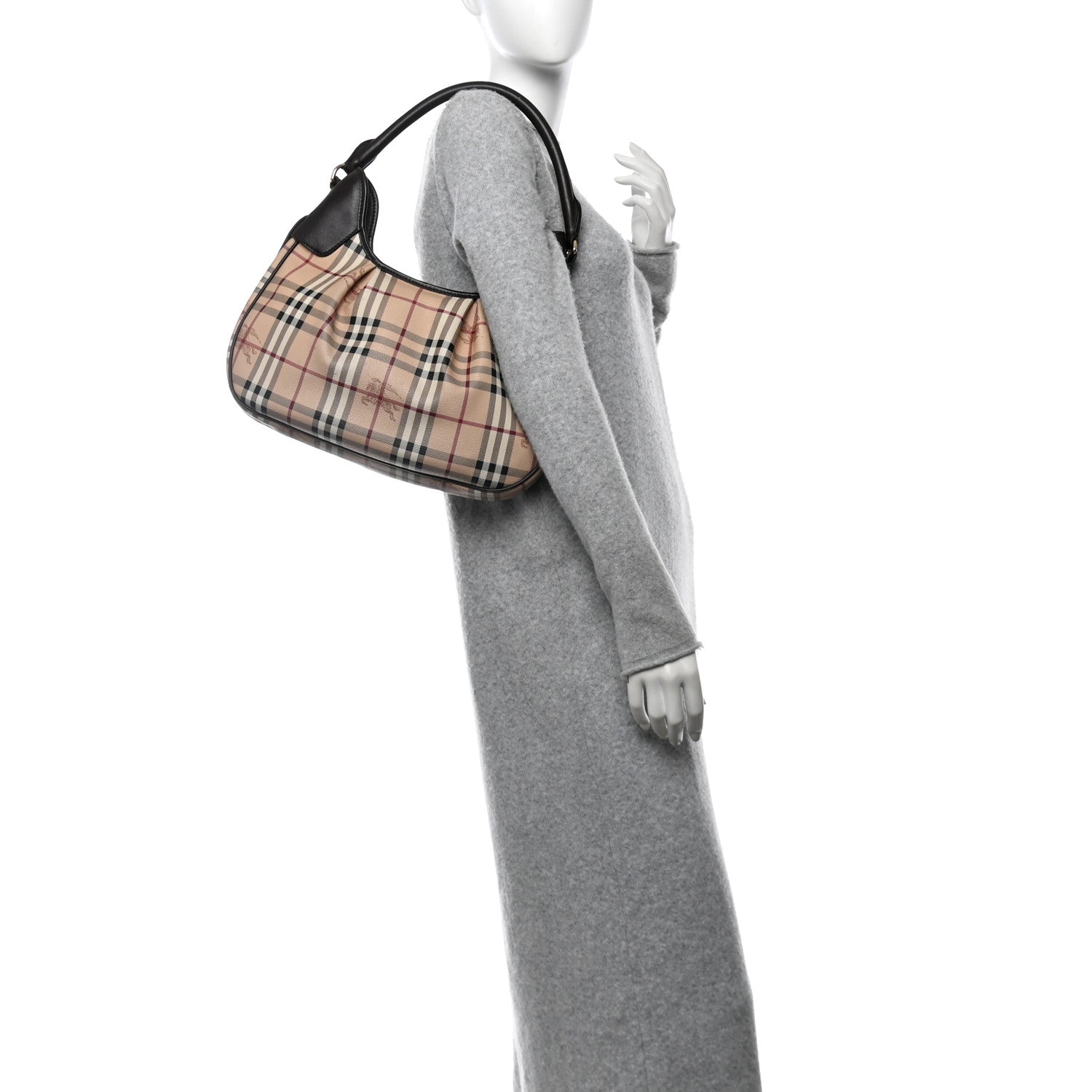 Burberry Haymarket Check Small Brooklyn Hobo Brown 2 of 20