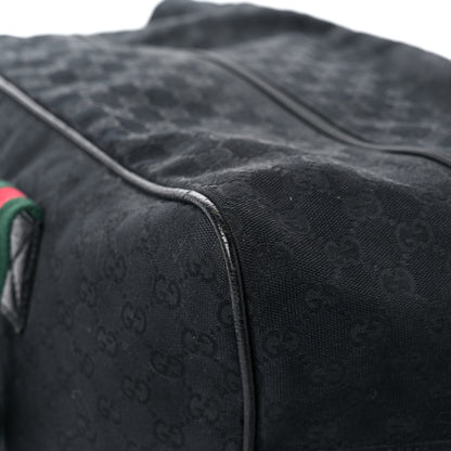 Gucci GG Monogram Web Large Collapsible Carry On Duffle Bag Black 17 of 23