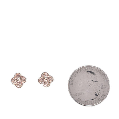 Van Cleef & Arpels 18K Rose Gold Sweet Alhambra Earrings 2 of 4