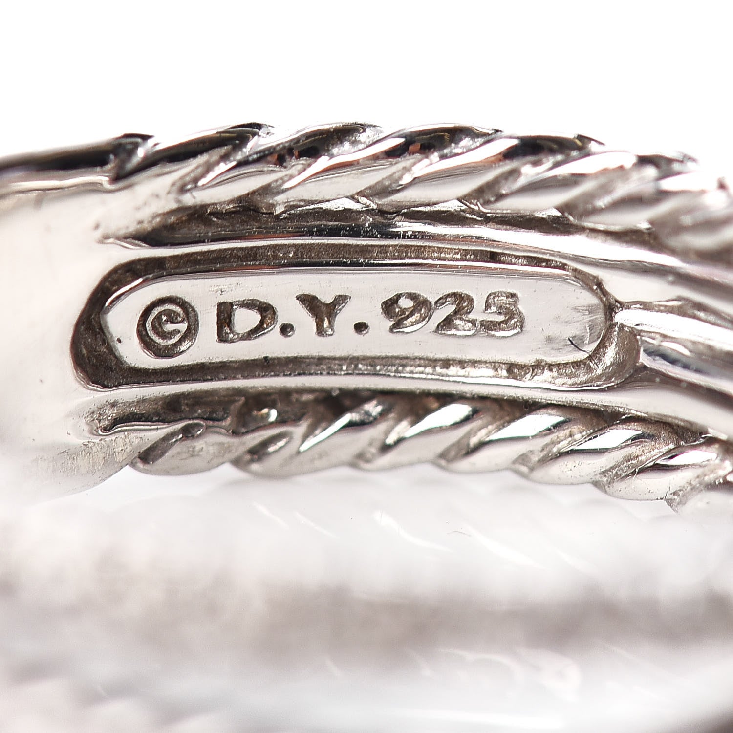David Yurman Sterling Silver Diamond 7mm Crossover Ring 51 5.75 4 of 4
