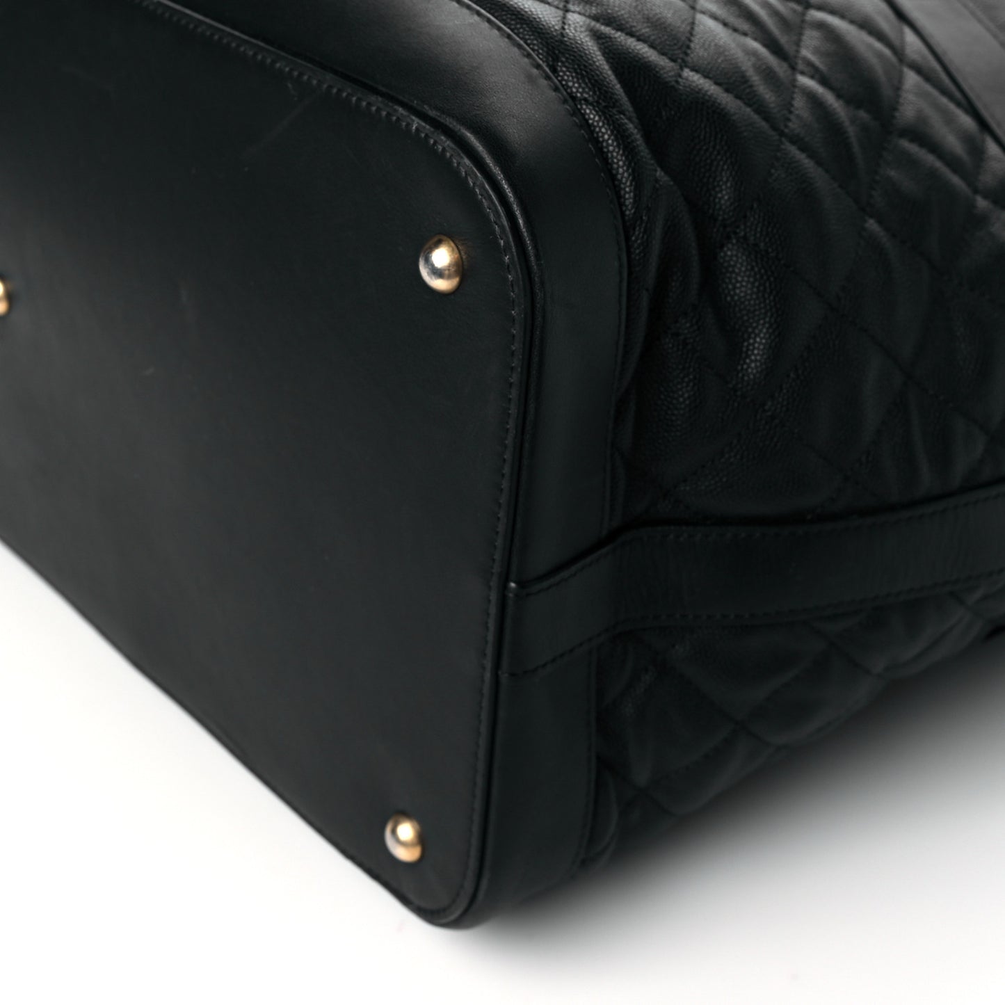 Caviar Quilted Weekender Bag Black