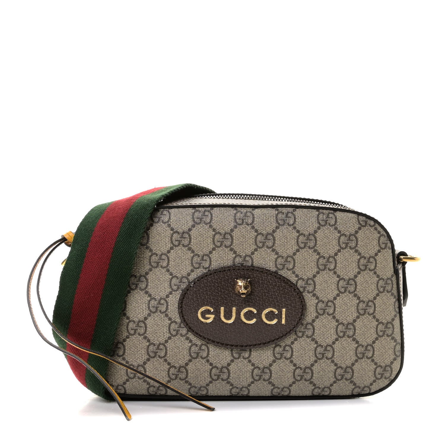 Gucci GG Supreme Monogram Web Neo Vintage Shoulder Bag Beige New Acero Crop 1 of 12