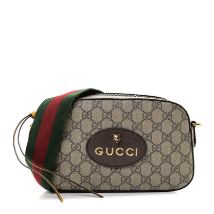 Gucci GG Supreme Monogram Web Neo Vintage Shoulder Bag Beige New Acero Crop 1 of 12
