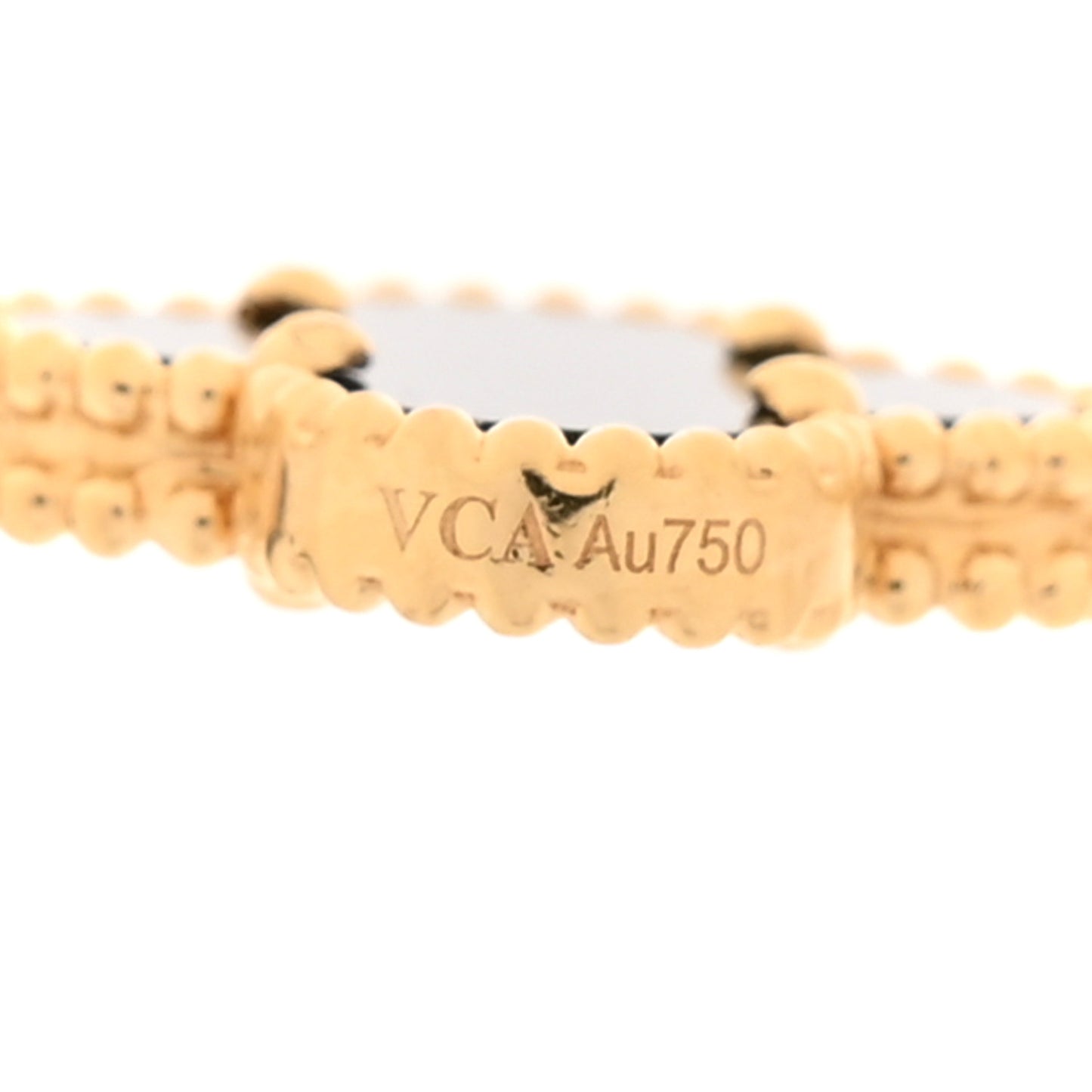 18K Yellow Gold Black Onyx 10 Motifs Vintage Alhambra Necklace