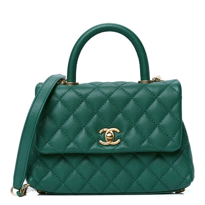 Chanel Caviar Quilted Mini Coco Handle Flap Green 1 of 5