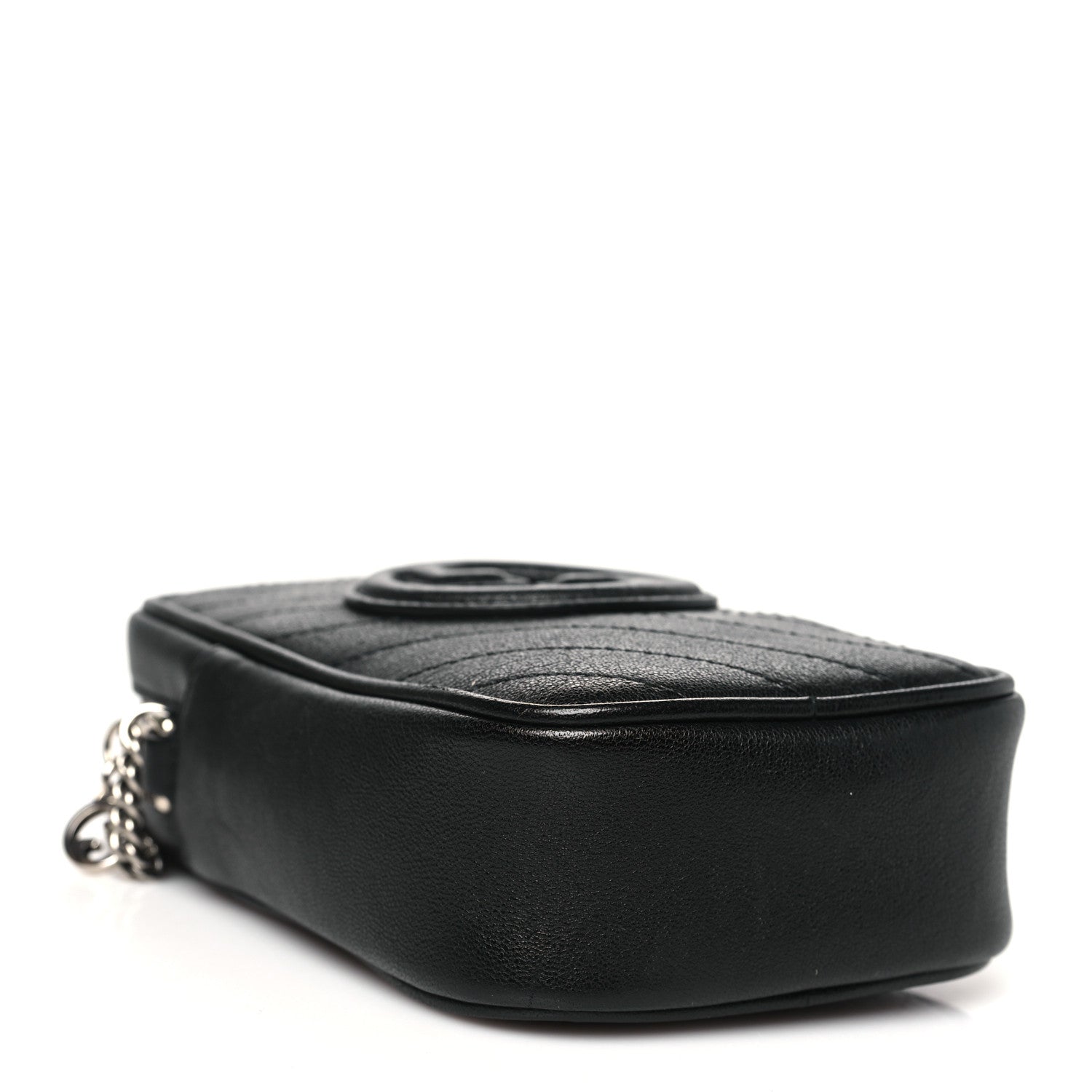 Gucci Sakai Be Green Calfskin Diagonal Stitched Mini Blondie Vertical Shoulder Bag Black 4 of 11
