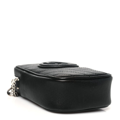 Gucci Sakai Be Green Calfskin Diagonal Stitched Mini Blondie Vertical Shoulder Bag Black 4 of 11