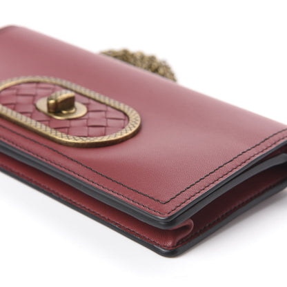 Bottega Veneta Nappa Intrecciato Ellittica Chain Wallet Baccara Rose 6 of 13