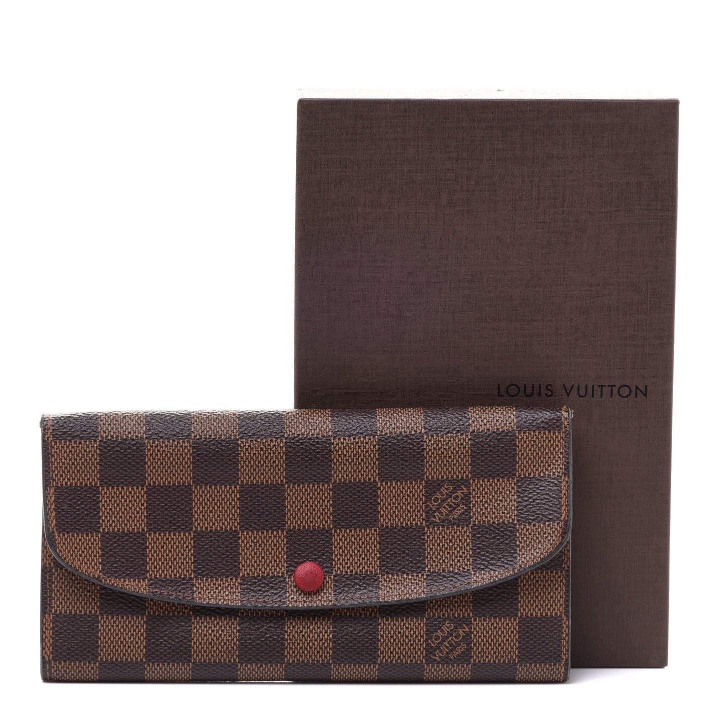 Damier Ebene Emilie Wallet Red
