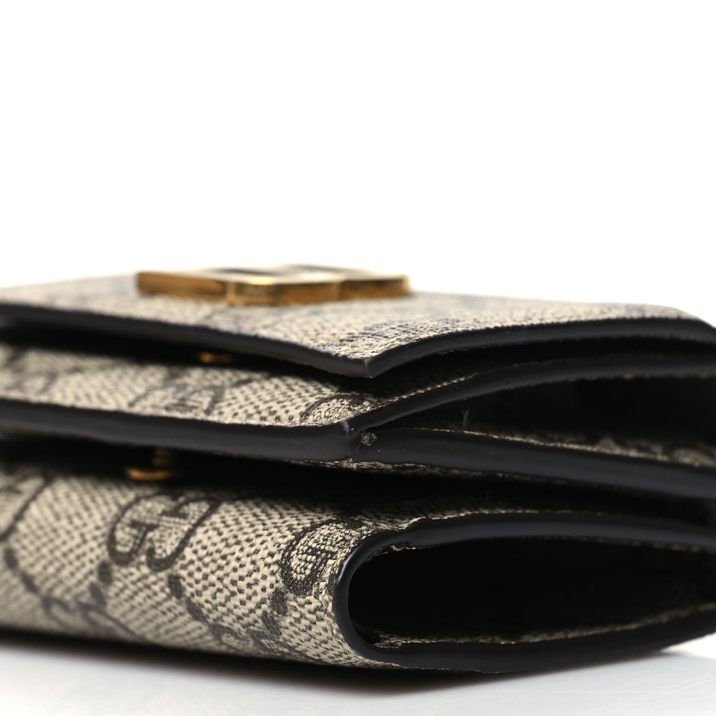 X BALENCIAGA GG Supreme Monogram Card Case Wallet Beige Ebony