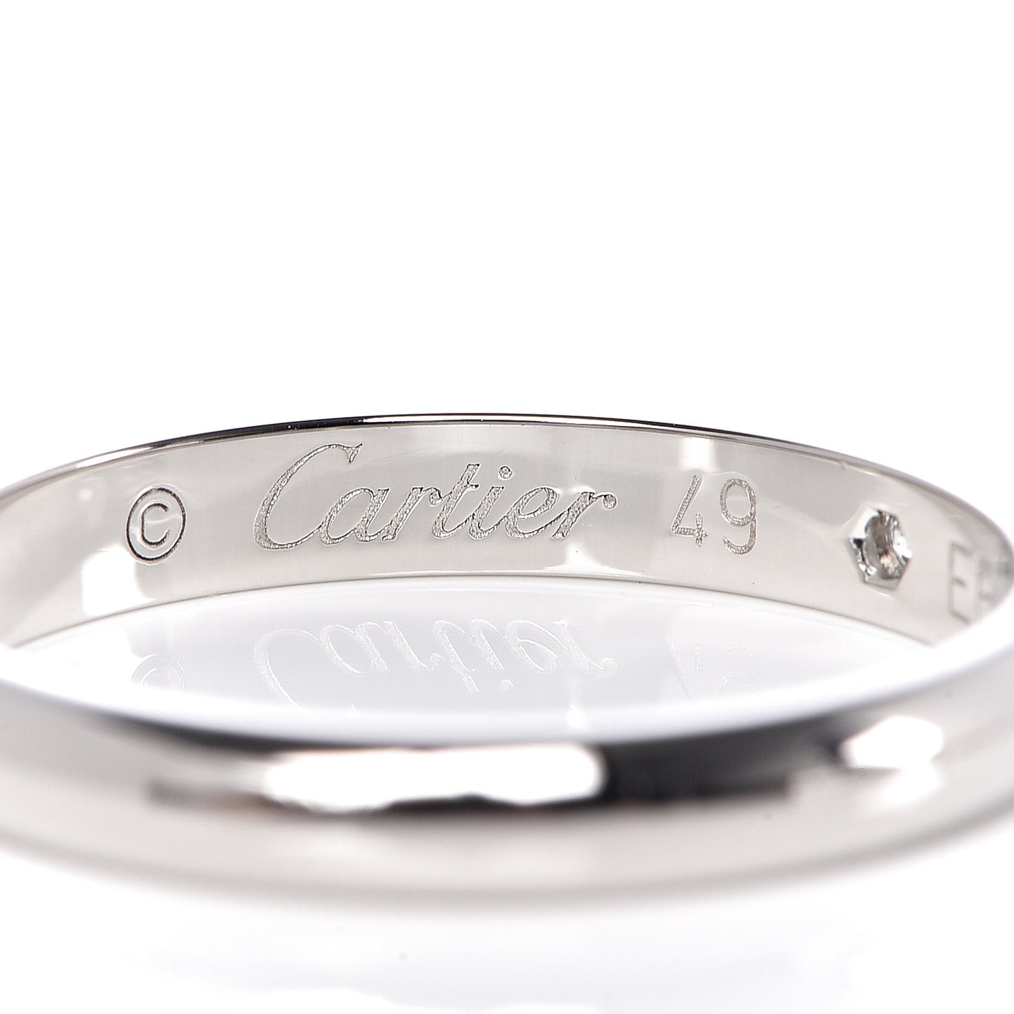 Platinum Diamond 2.6mm 1895 Wedding Band Ring 49 4.75