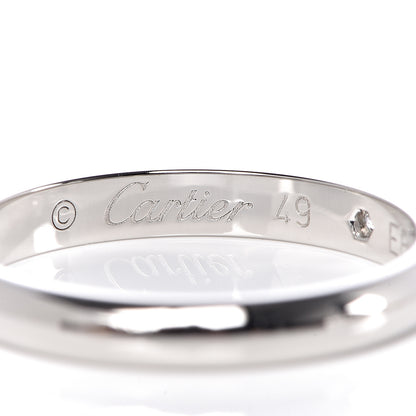 Cartier Platinum Diamond 2.6mm 1895 Wedding Band Ring 49 4.75 4 of 7
