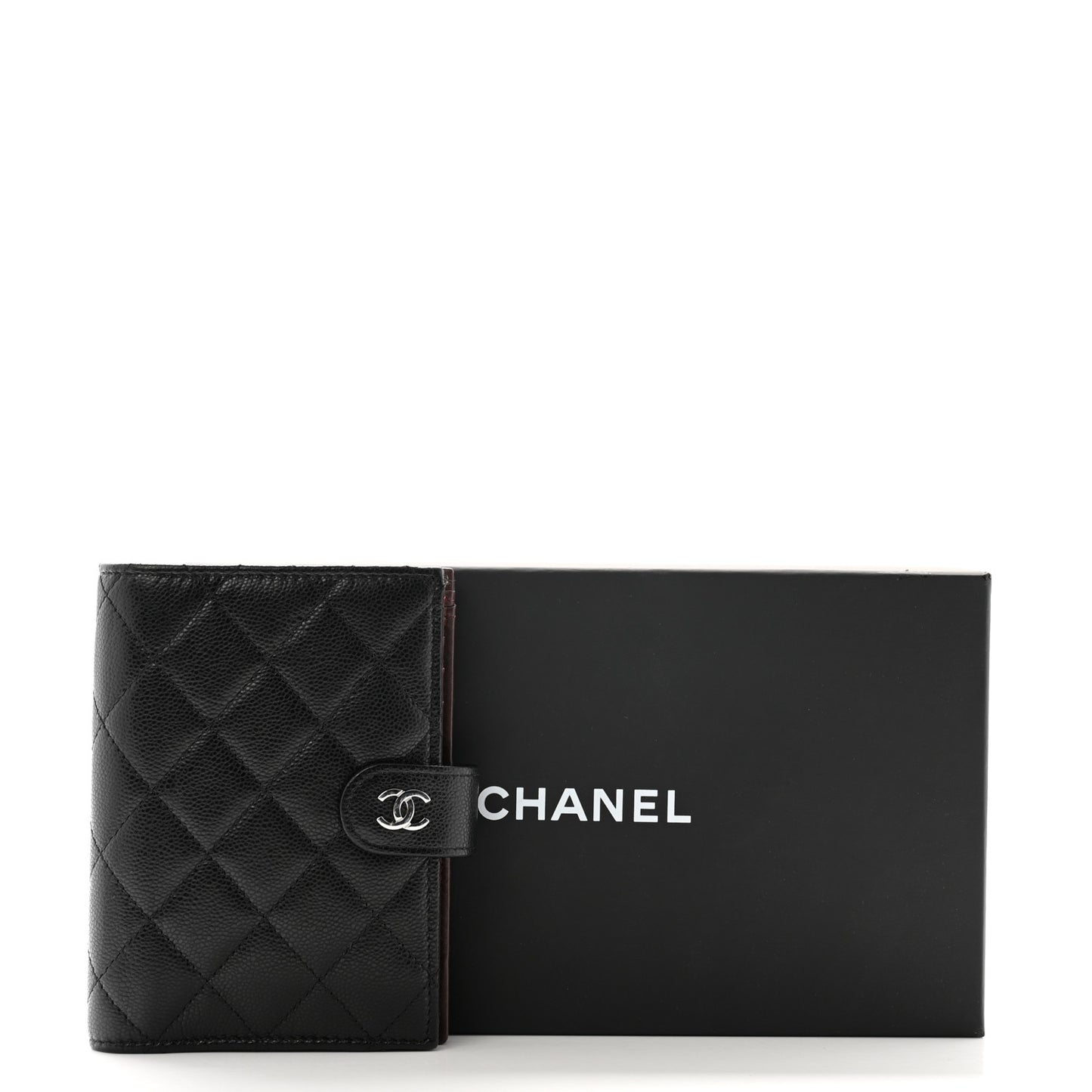 Caviar Quilted Passport Holder Black