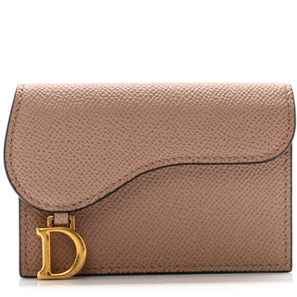 Christian Dior Grained Calfskin Saddle Card Holder Fard 1 of 9