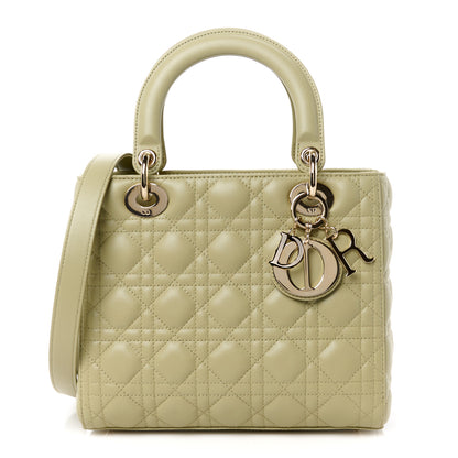 Christian Dior Lambskin Cannage Medium Lady Dior Peyote Green 1 of 10