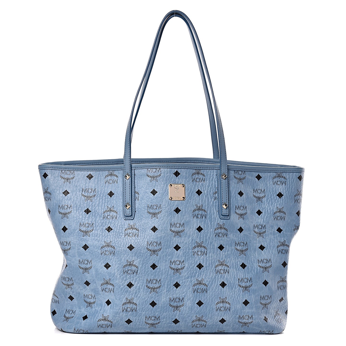Visetos Medium Anya Zip Top Shopper Tote Blue