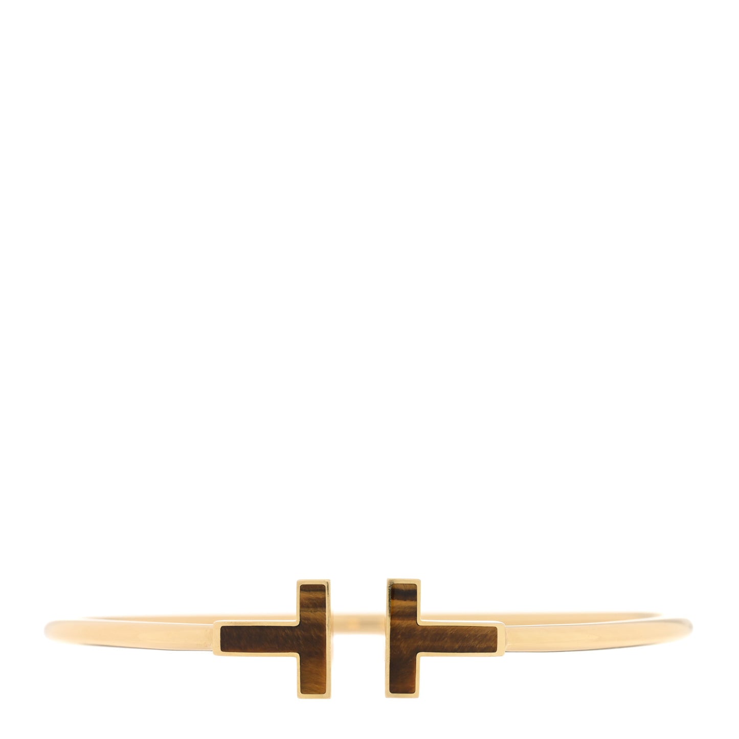 18K Yellow Gold Tiger Eye T Wire Bracelet