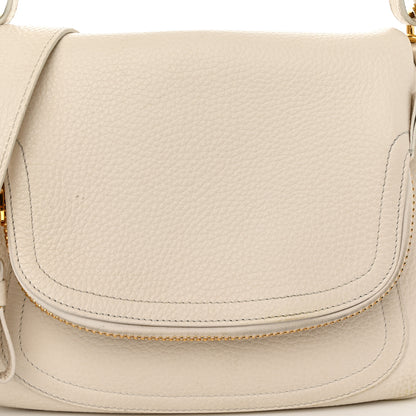 Tom Ford Grained Calfskin Medium Double Strap Jennifer Crossbody Chalk 8 of 14