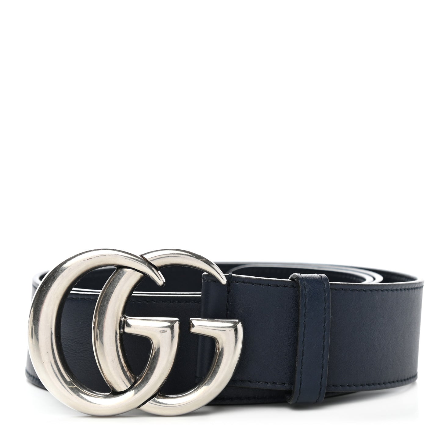 Moon Calfskin Nickel Double G 40mm Belt 95 38 Blue