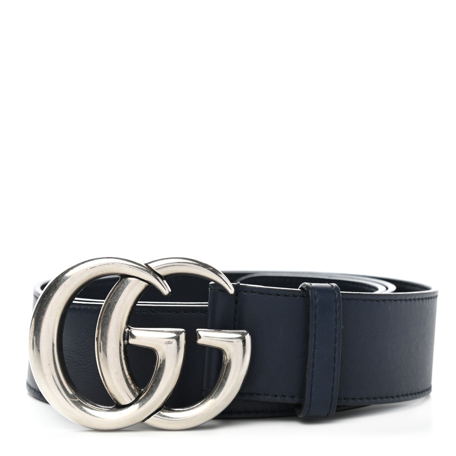 Gucci Moon Calfskin Nickel Double G 40mm Belt 95 38 Blue 1 of 5