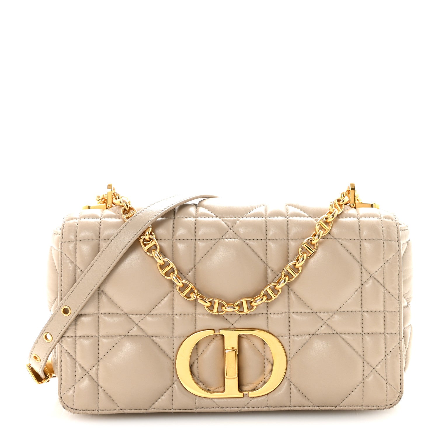 Christian Dior Calfskin Macrocannage Medium Caro Bag Sand 1 of 10