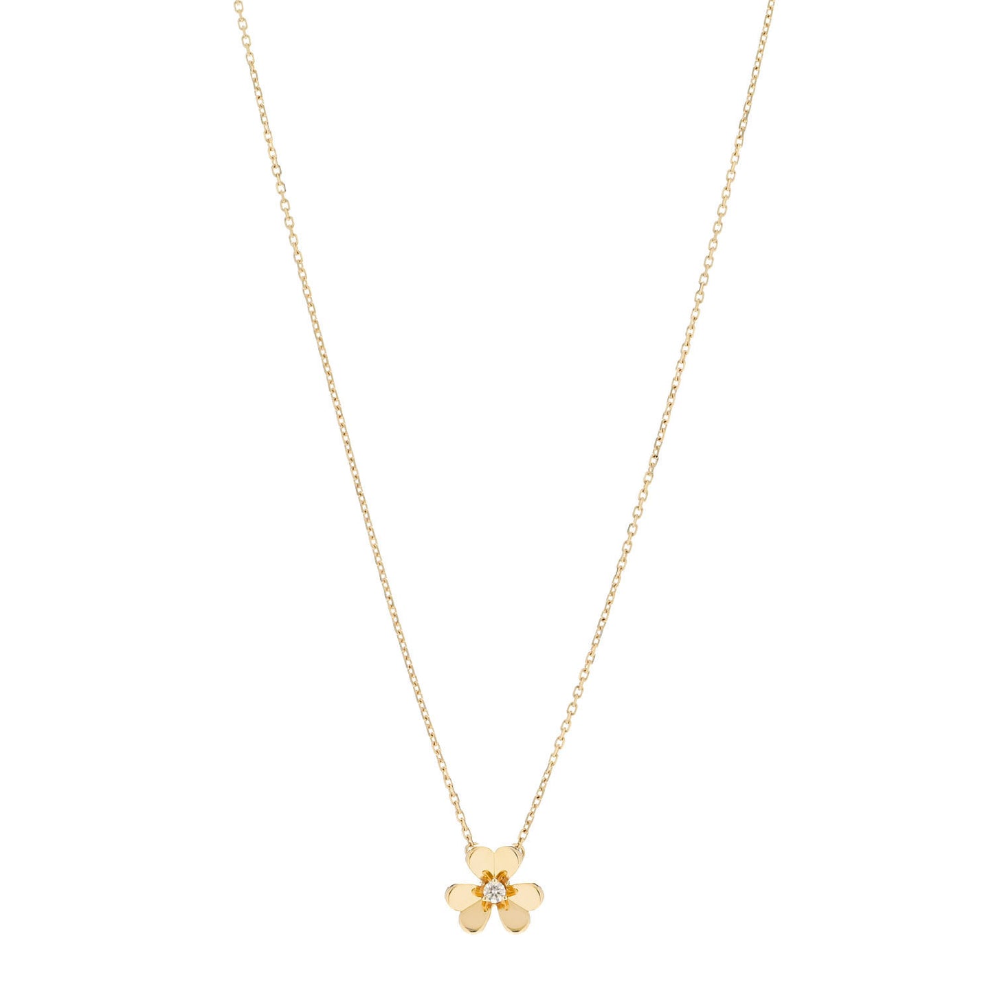 18K Yellow Gold Diamond Mini Frivole Pendant Necklace