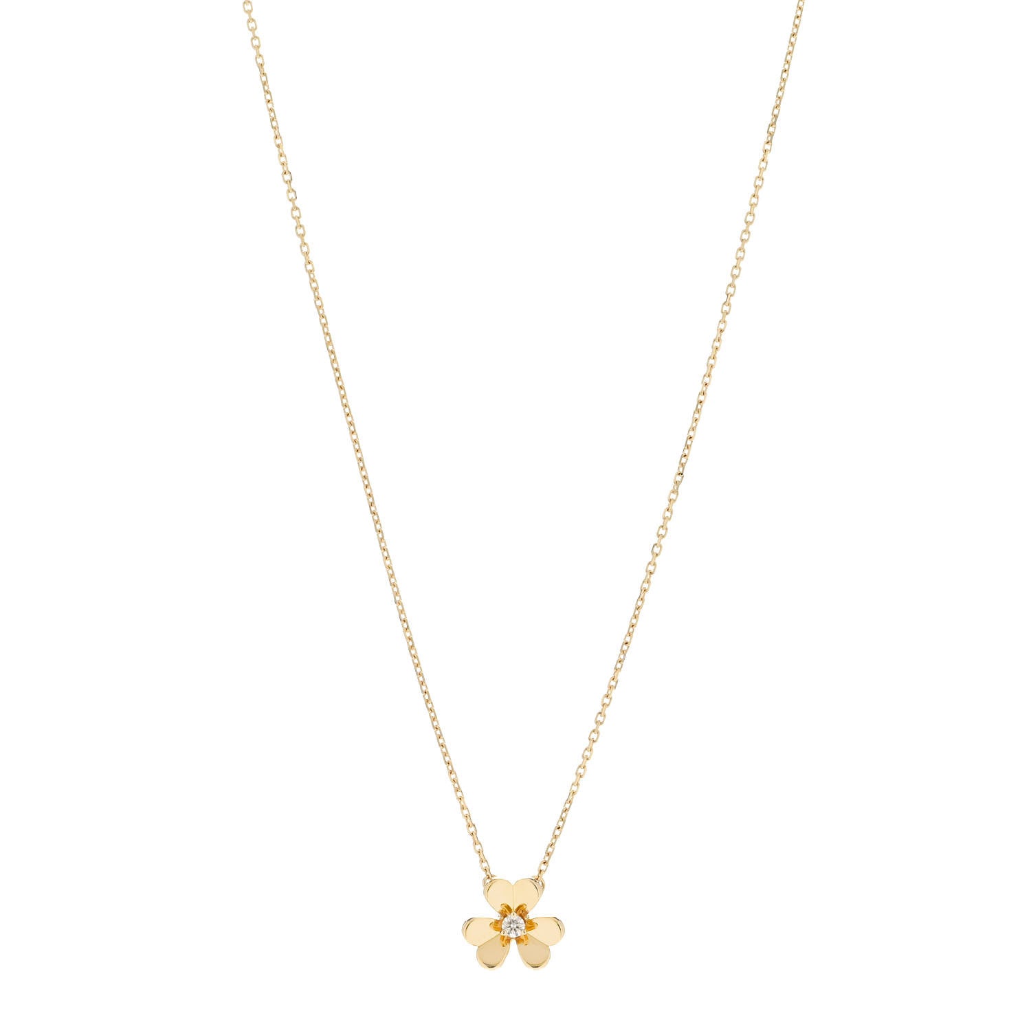 Van Cleef & Arpels 18K Yellow Gold Diamond Mini Frivole Pendant Necklace 1 of 6