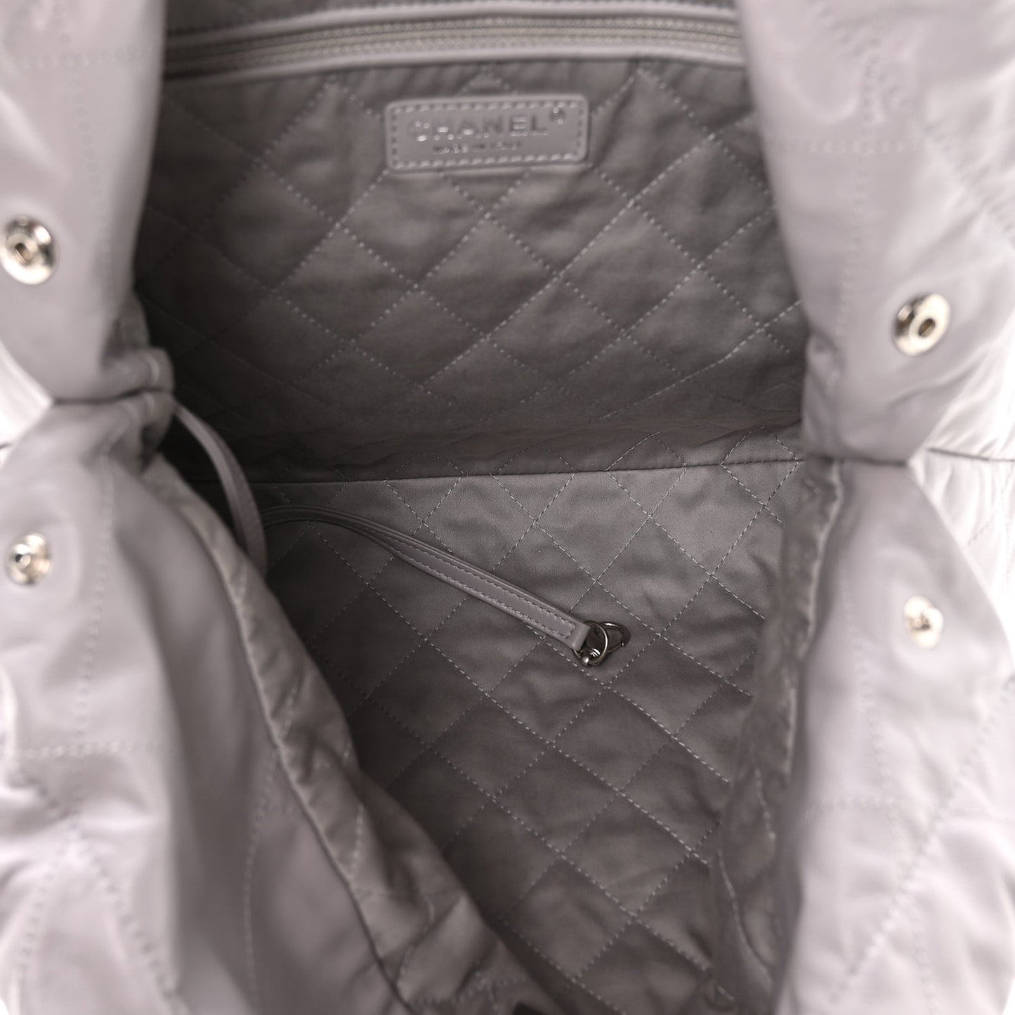 Shiny Calfskin Quilted Chanel 22 Grey