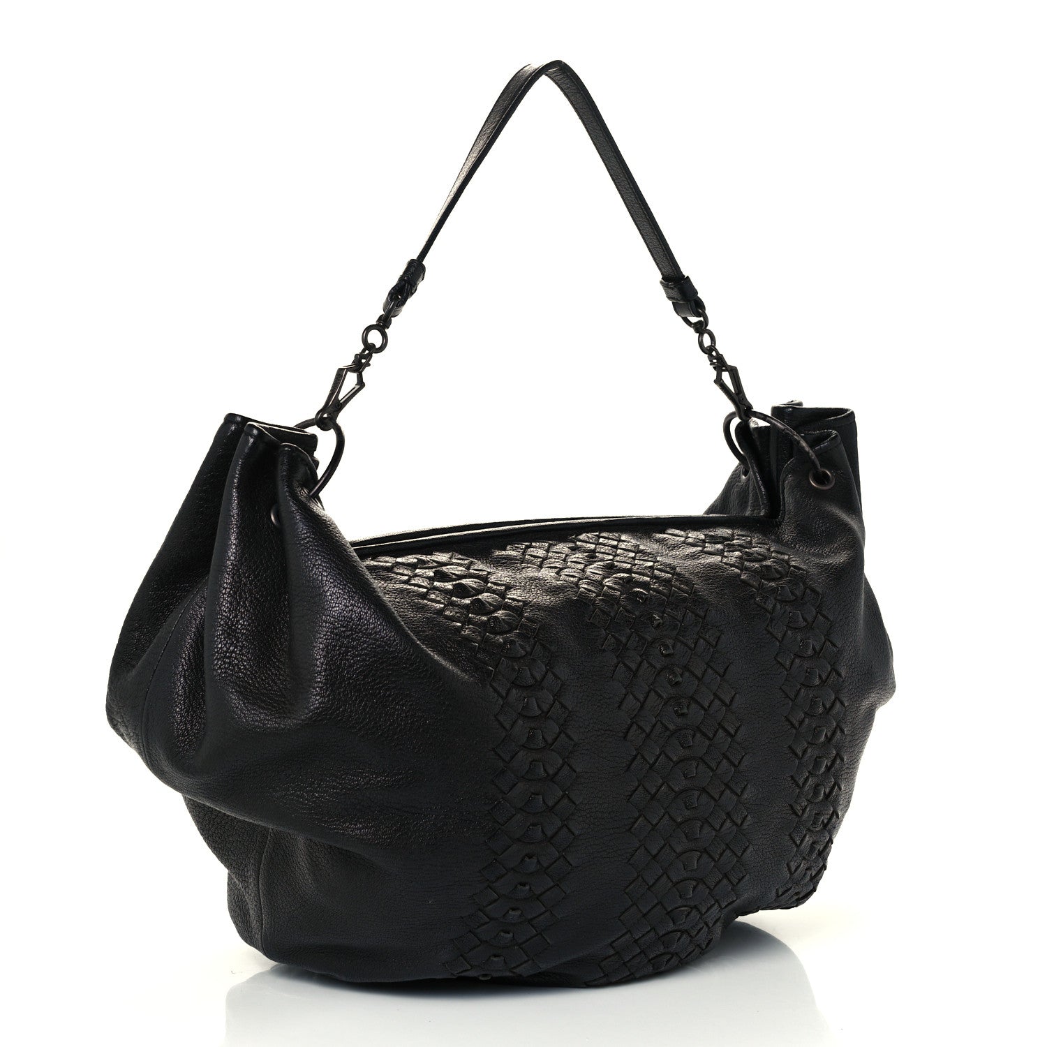 Bottega Veneta Cervo Deerskin Woven Hobo Black 3 of 11