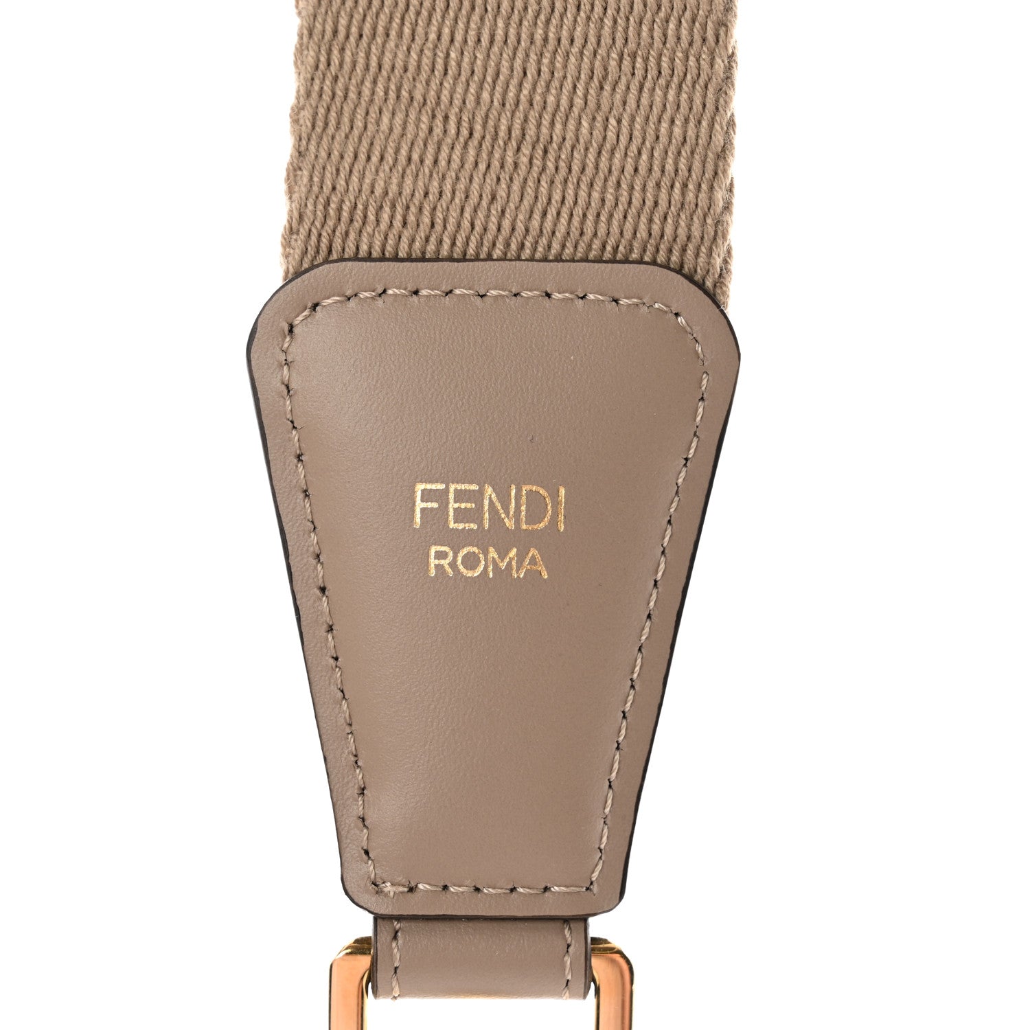 Fendi Jacquard Ribbon Vitello King FF Bi-Color Intreccio Adjustable Strap You Tortora White Anthracite 4 of 5
