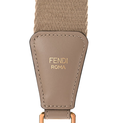 Fendi Jacquard Ribbon Vitello King FF Bi-Color Intreccio Adjustable Strap You Tortora White Anthracite 4 of 5