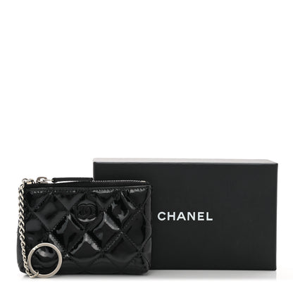 Chanel Patent Quilted Key Pouch So Black 7 of 7