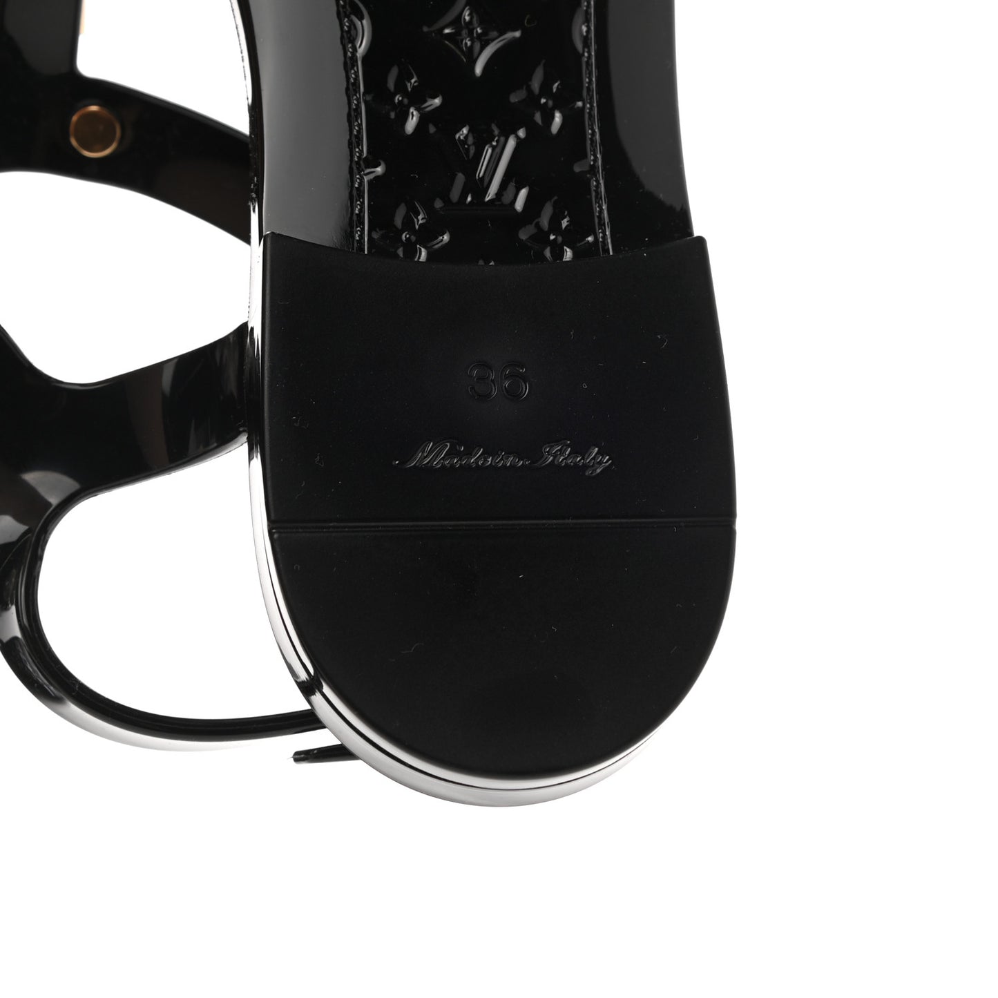 Rubber Bikini Thong Flat Sandals 36 Black