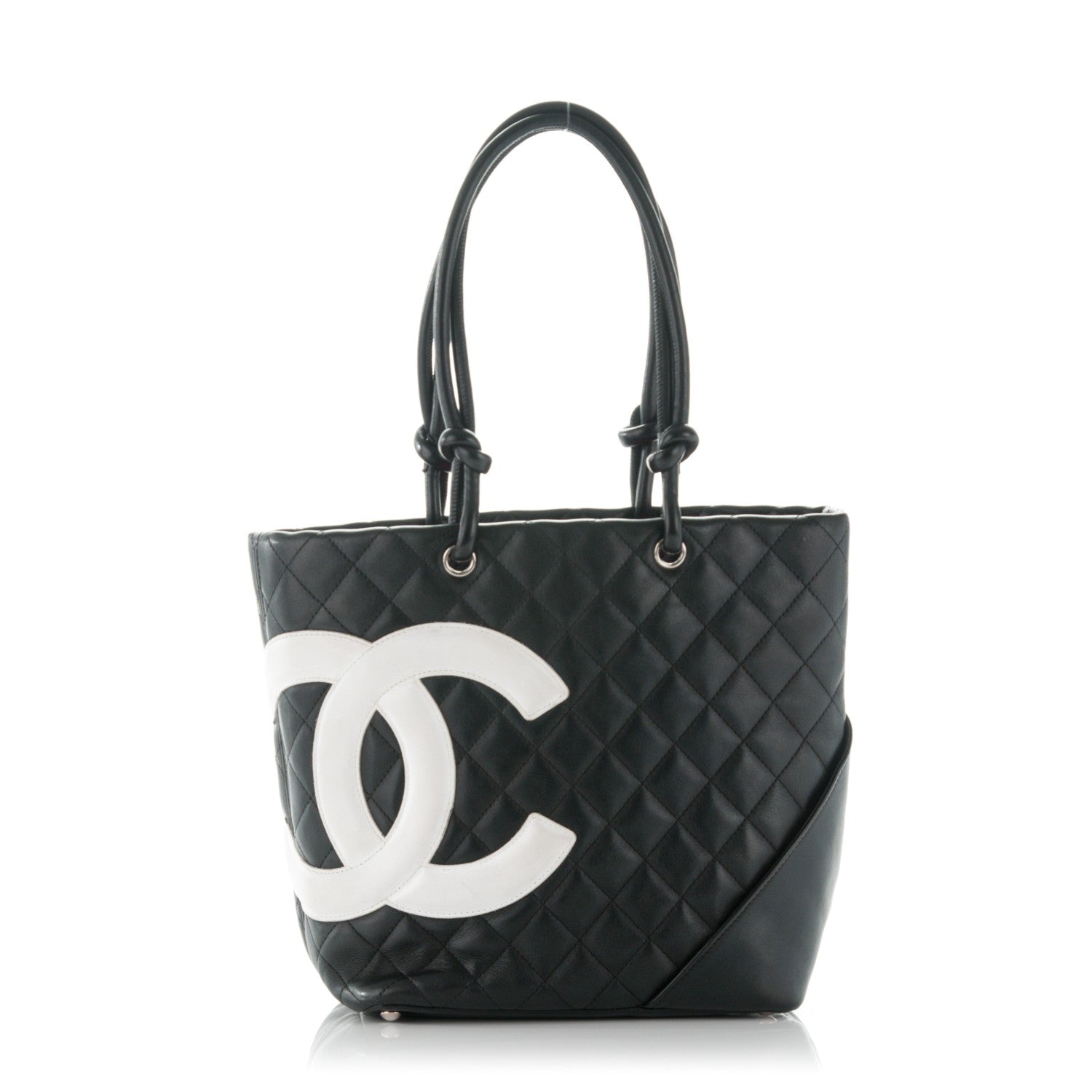 Chanel Calfskin Quilted Medium Cambon Tote Black White 1 of 7