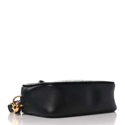 Fendi Vitello Century Bi-Color FF 1974 Embossed Mini Camera Case Maya Black 4 of 9