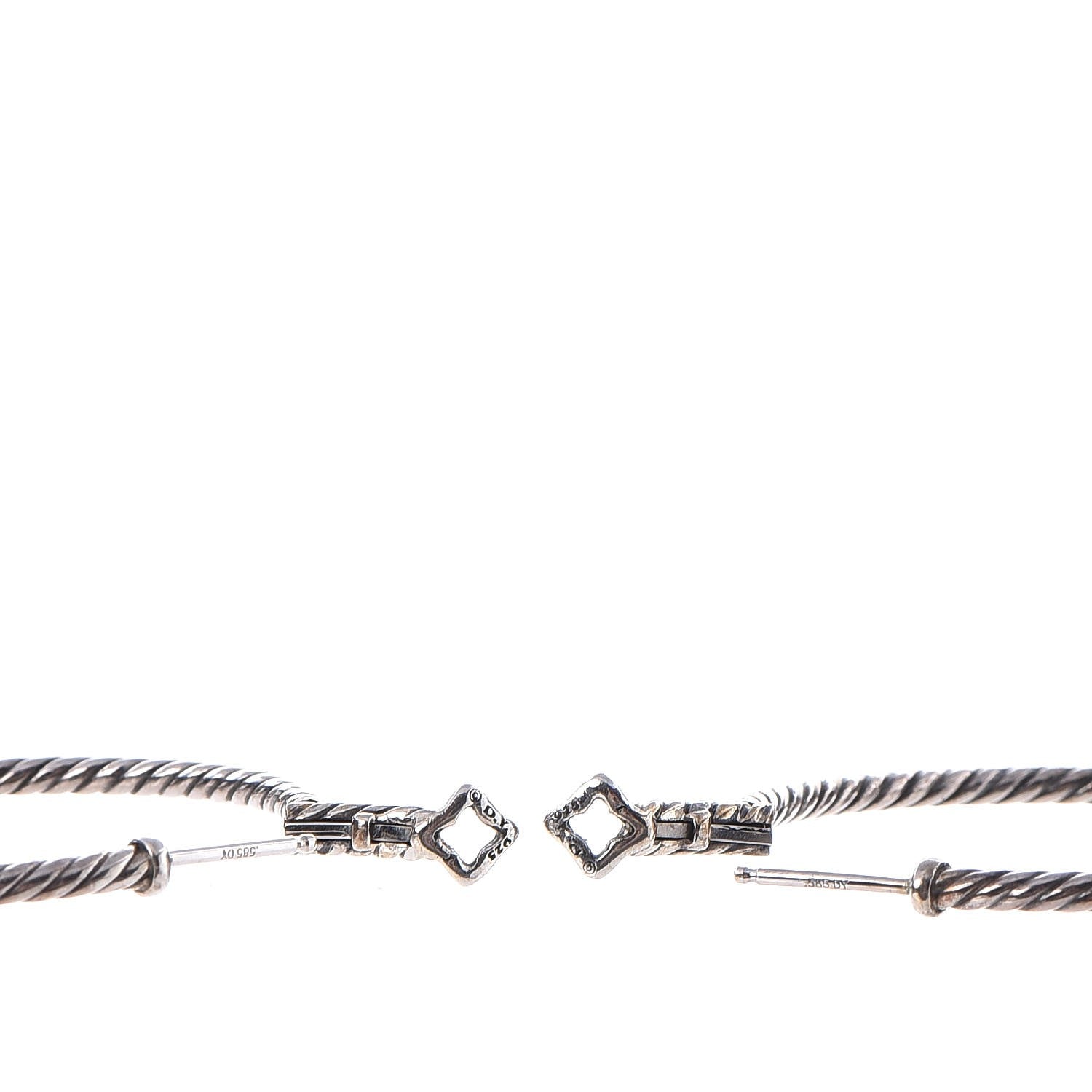 David Yurman Sterling Silver 36mm Large Cable Classics Hoop Earrings 3 of 5