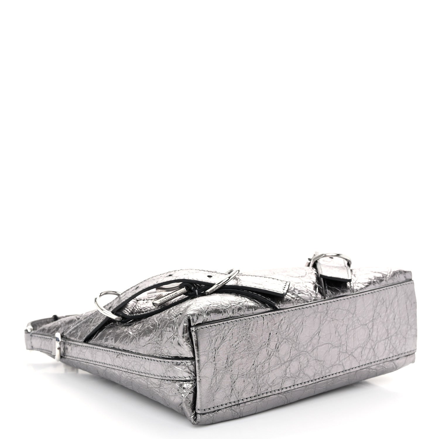Givenchy Metallic Calfskin Small Voyou Bag Silver 4 of 10