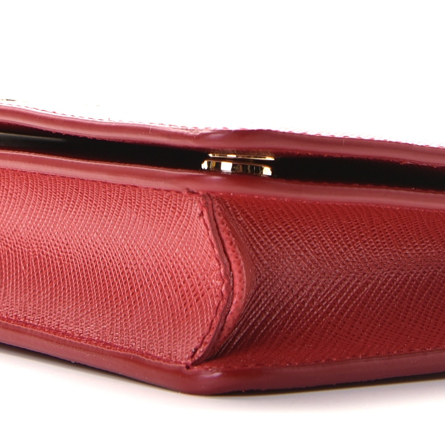 Saffiano Metal Mini Flap Crossbody Wristlet Bag Fuoco
