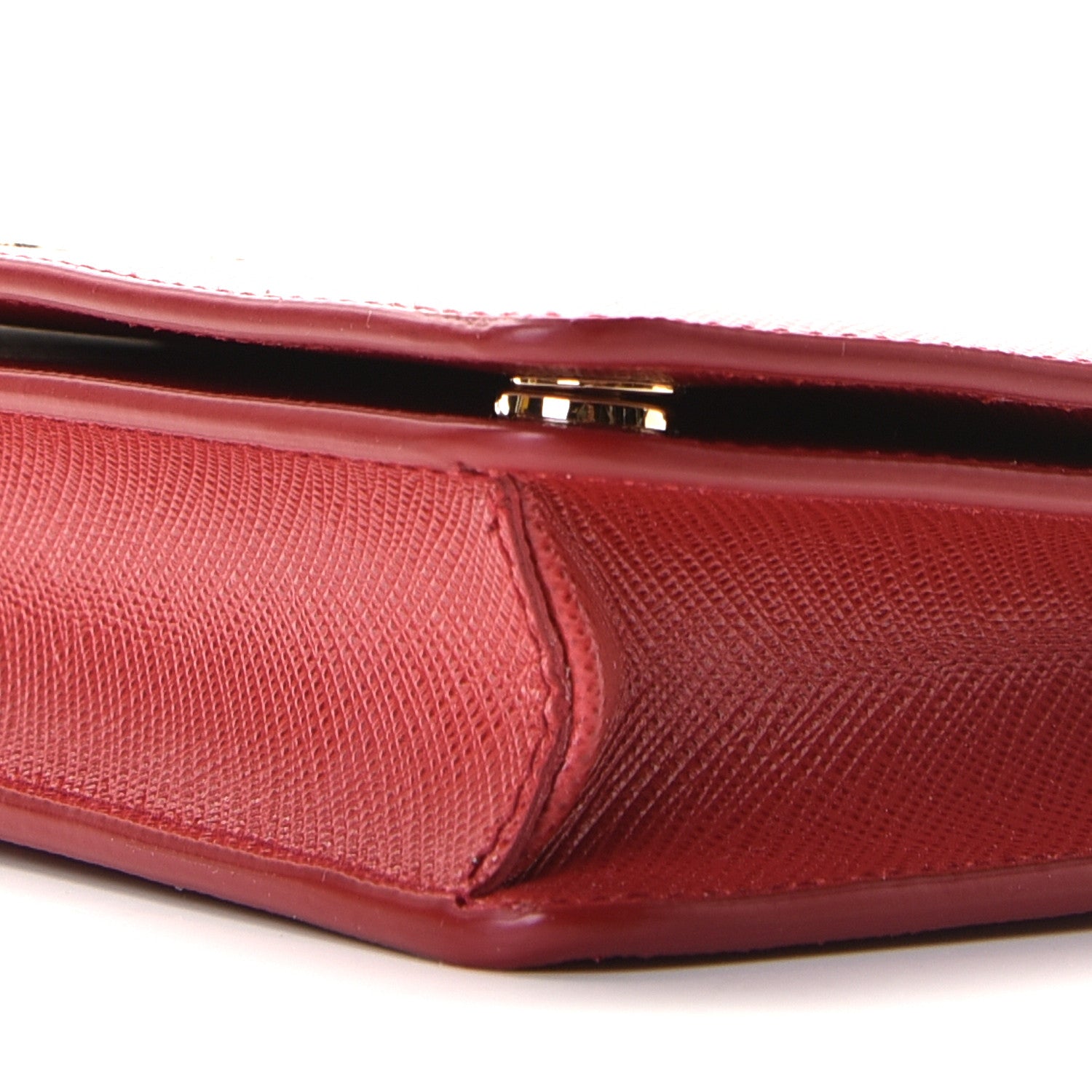 Prada Saffiano Metal Mini Flap Crossbody Wristlet Bag Fuoco 7 of 7