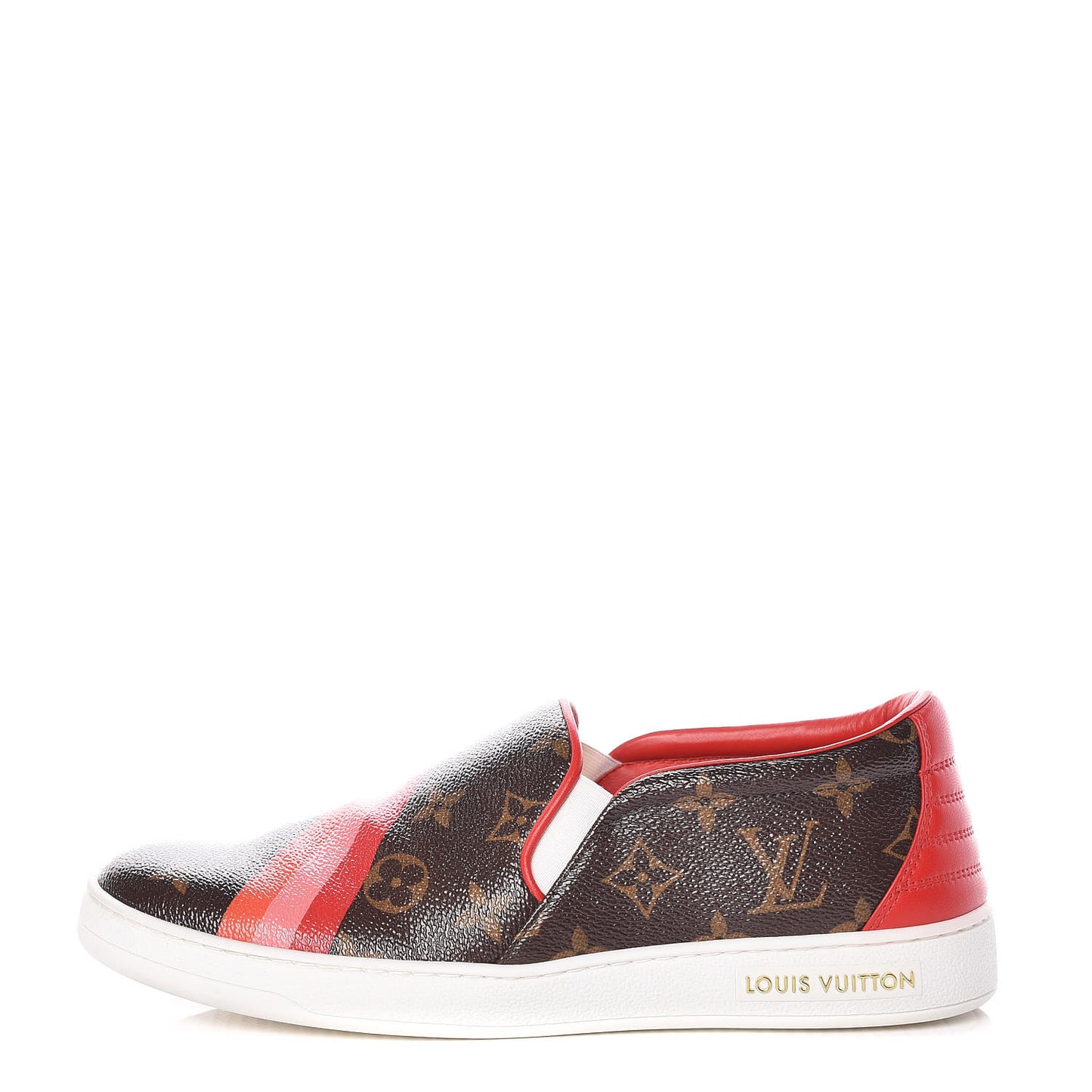 Monogram Frontrow Slip On Sneakers 37.5 Rouge