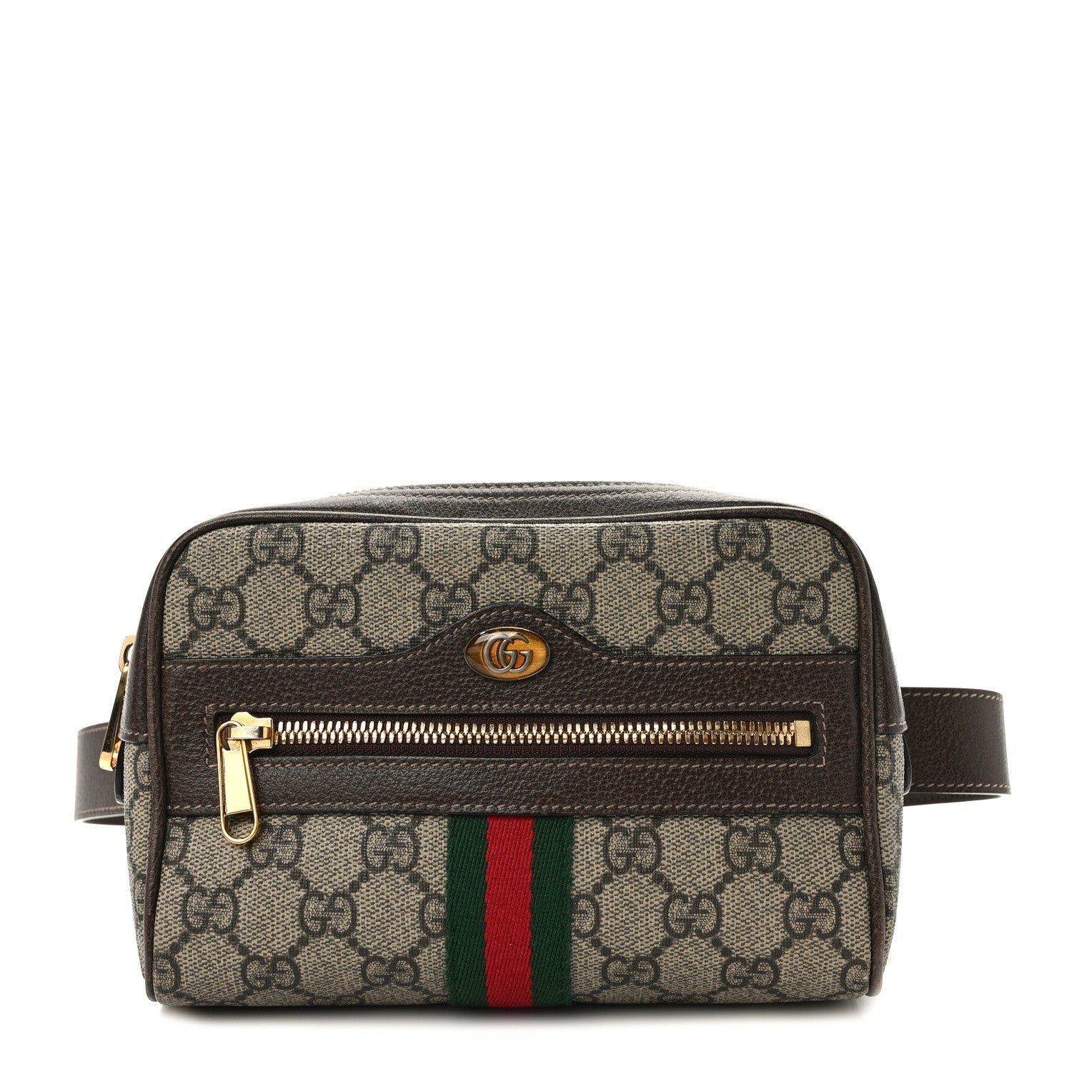 Gucci GG Supreme Monogram Web Small Ophidia Belt Bag 85 34 Dark Brown 1 of 13