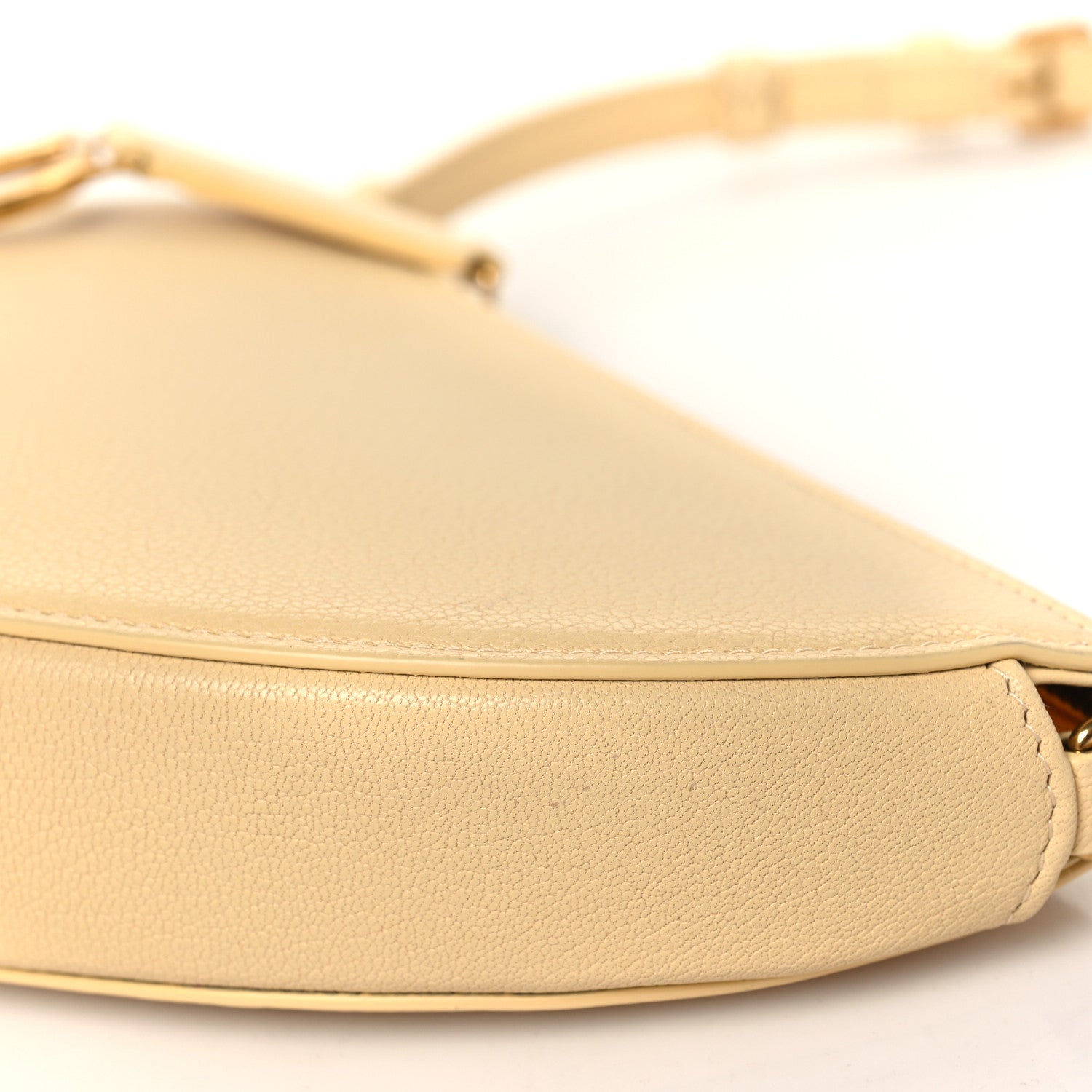 Christian Dior Goatskin Saddle Rodeo Pouch Pastel Light Yellow 10 of 10
