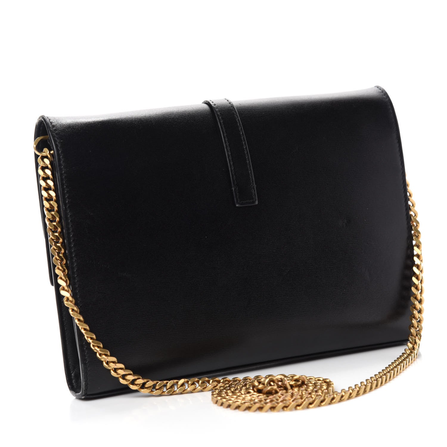 Saint Laurent Smooth Calfskin Monogram Sulpice Chain Wallet Black 3 of 11