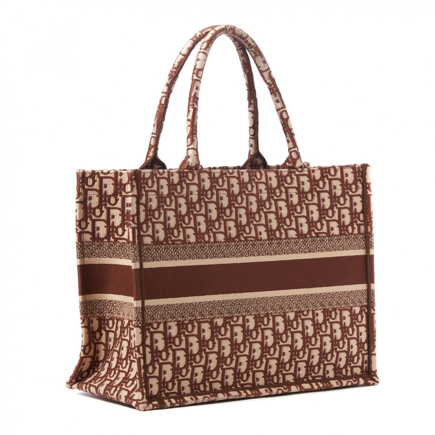 Oblique Medium Book Tote Brown Multicolor