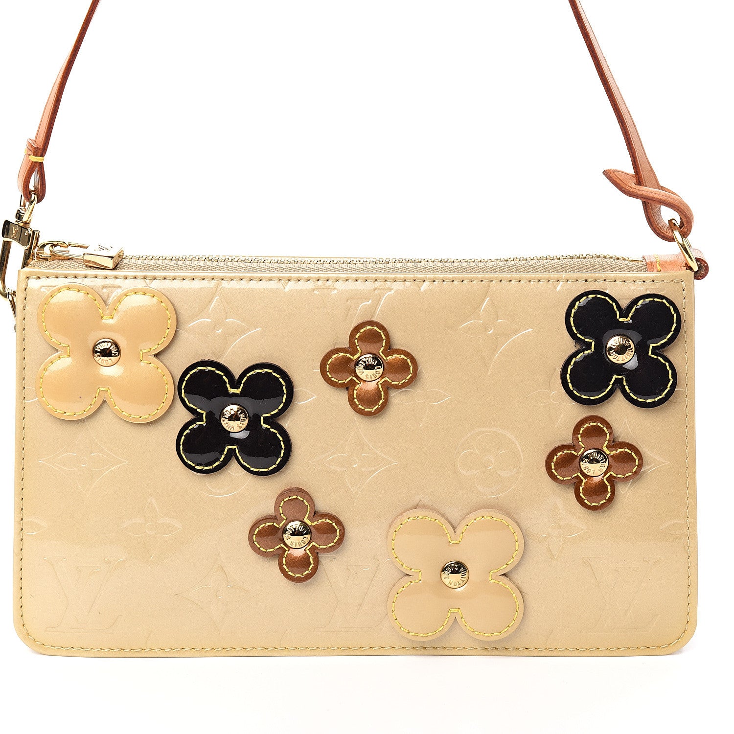 Louis Vuitton Vernis Lexington Fleurs Pochette Beige 10 of 10