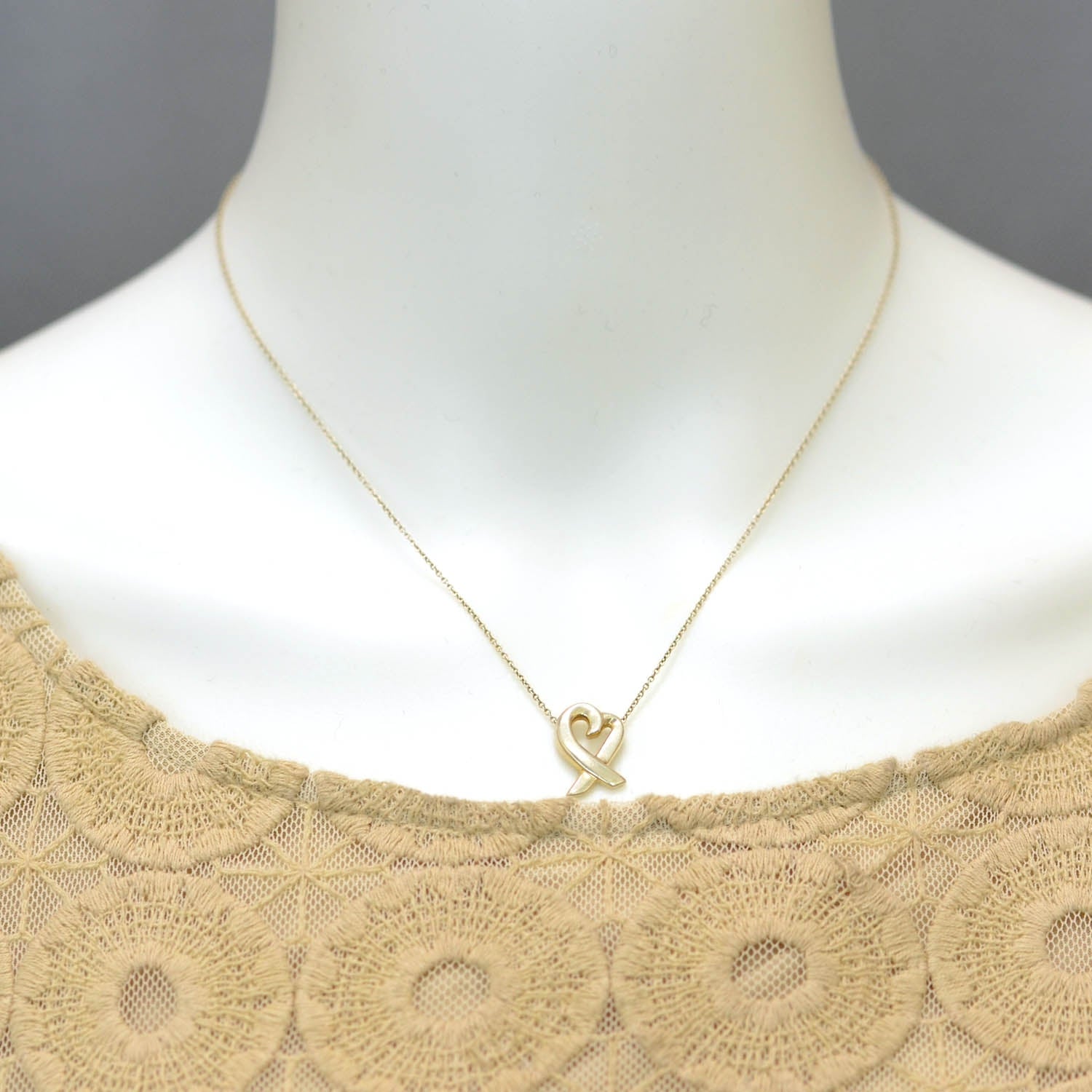 Tiffany Sterling Silver Paloma Picasso Loving Heart Pendant Necklace 2 of 4
