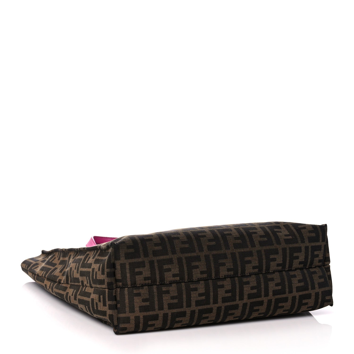 Fendi Zucca Vitello Elite Special Shopping Tote Tobacco Fuxia 4 of 16