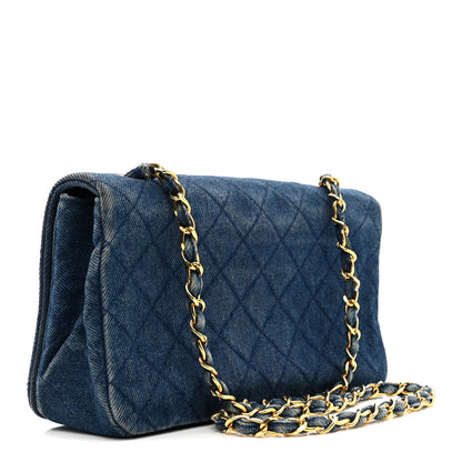 Chanel Denim Quilted Small Flap  Blue 3 of 16